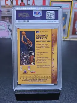 1996 Topps Stars George Gervin Golden Season Refractor #68 PSA 10 💎 Mint Pop 2 - Image 2