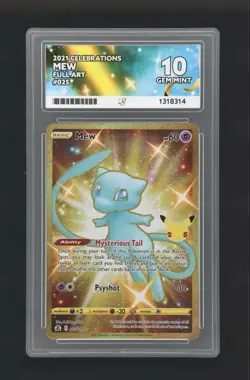 ACE 10 Mew 025/025 Gold PERFECT SUBGRADES 25th Celebrations Pokemon TCG - Image 1