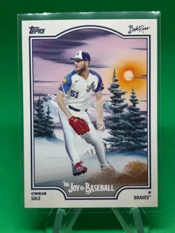 Chris Sale 2025 Topps X Bob Ross: The Joy of Baseball #22 Atlanta Braves - Image 1