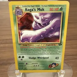 Pokemon TCG Koga's Muk Gym Challenge 26 Unlimited Rare Card - Image 1