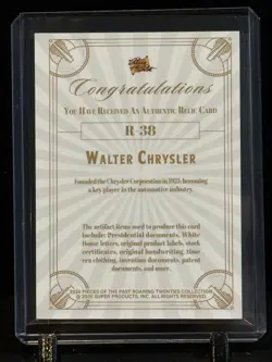 2025 Pieces of the Past Roaring 20's - Walter Chrysler #R-38 Hand-Written Relic - Image 2