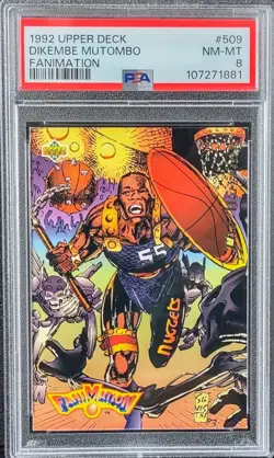 1992-93 UD Fanimation Dikembe Mutombo The Warrior #509 PSA 8 Denver Nuggets HOF - Image 1
