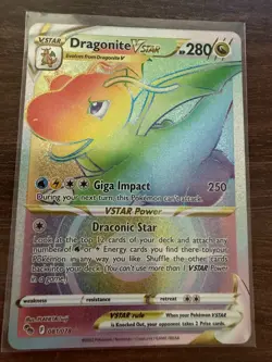 Pokemon Go Sword & Shield Dragonite VStar Rainbow Secret Rare 081/078 NM - Image 2