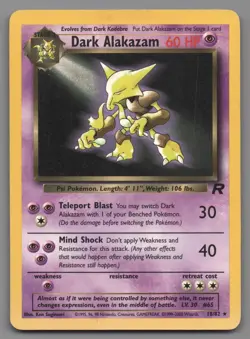 DARK ALAKAZAM 18/82 RARE UNLIMITED TEAM ROCKET NM/M - Image 2