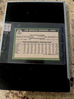 1967 Topps Los Angeles Dodgers Team Card #503 EX - Image 2