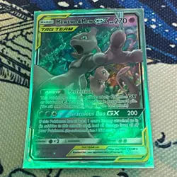 Pokemon TCG Mewtwo & Mew GX Unified Minds Full Art TAG TEAM GX Holo 222/236 - Image 1