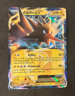 2012 POKEMON BLACK & WHITE PLASMA STORM 48/135 ZAPDOS EX (TEAM PLASMA) - MP - Image 1