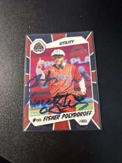 Fisher Polydoroff Signed 2026 Indianapolis Clowns Team Card Banana Ball - Image 1