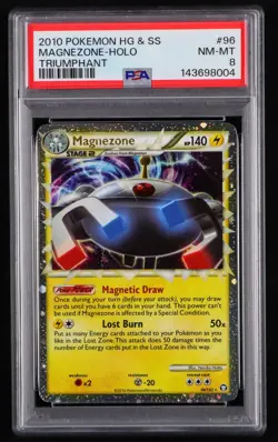 2010 Pokemon HeartGold SoulSilver HGSS Triumphant #96 Magnezone Prime PSA 8 - Image 1