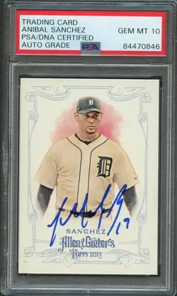 2013 Topps Allen and Ginter #138 Anibal Sanchez Signed Card PSA Slabbed Auto 10 - Image 1