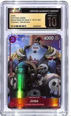 One Piece Starter Deck EX Gear 5 ST21 Jinbe 005 Borderless CGC 10 Pristine - Image 1