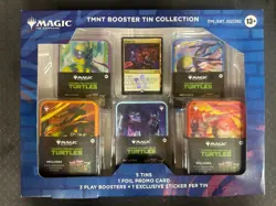 Magic the Gathering TMNT Turtles 5 Tin Booster 15 Play Booster Packs Sealed - Image 1