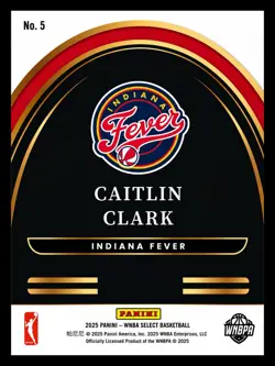 2025 Panini Select WNBA - Select Future Caitlin Clark #5 Silver Prizm - Image 2