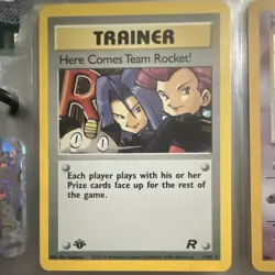 Pokemon TCG Team Rocket Here Comes Team Rocket! 15/82 Holo Rare 1st edition WOTC - Image 1