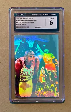 1991-92 Upper Deck Award Winners Scoring Michael Jordan #AW1 Misprint HOF RARE. - Image 1