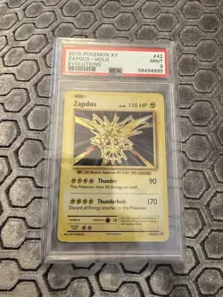 Pokemon Zapdos 42/108 Holo Rare 2016 XY Evolutions TCG PSA 9 - Image 1