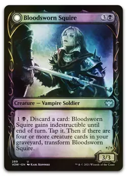 Bloodsworn Squire (Showcase) #289 (Foil) (NM) Crimson Vow VOW Magic MTG - Image 1