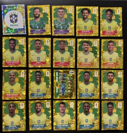 Panini World Cup 2026 Gold Crumple Brazil Complete Team Set 20 Stickers Vini Jr - Image 1