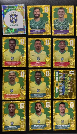 Panini World Cup 2026 Gold Crumple Brazil Complete Team Set 20 Stickers Vini Jr - Image 2