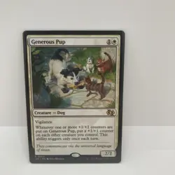 MTG Generous Pup [Foundations Jumpstart] Near Mint- White Rare (ID# 501584) - Image 1