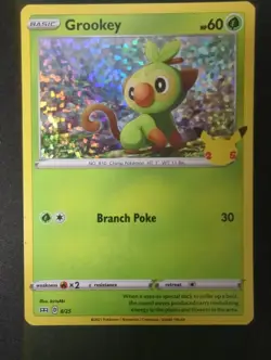 NM Pokemon Grookey Holo Mcdonalds Promo 25th Anniversary - Pokemon Card TCG 8/25 - Image 1