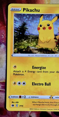 Pikachu - 7/15 - Holo - McDonalds 2022 Promo - Pokemon Card - NM - Image 3