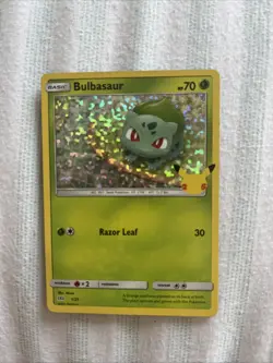 McDonalds POKEMON 25th Anniversary HOLO Foil Bulbasaur Card 25/25 Near Mint - Image 1