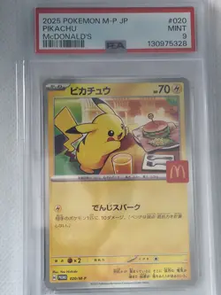 McDonalds Pikachu (Burgerchu) - Japanese Pokemon Card (PSA MINT 9) 2025 #020/M-P - Image 1
