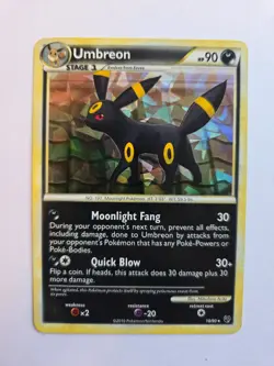 Umbreon 10/90 HGSS Undaunted Cracked Ice Holo Rare Pokemon Card NM - Image 1