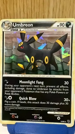 Umbreon - 10/90 - Rare Cracked Ice Holo - Pokemon Undaunted - NM - Image 3