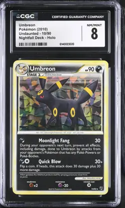 CGC 8 UMBREON 10/90 NIGHTFALL DECK HOLO UNDAUNTED POKEMON NM/MINT POP 43 - Image 1