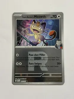 Team Rocket's Meowth 161/217 Rocket Reverse Holo ME: Ascended Heroes Pokemon NM - Image 1