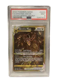 Pokemon TCG PSA 9 Giratina VSTAR GG69/GG70 Crown Zenith Secret Holo 2023 - Image 1