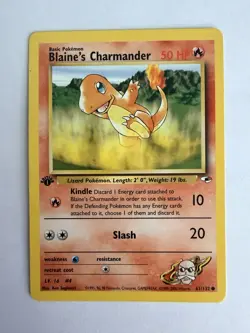 Vintage Pokemon Blaine’s Charmander 1st Edition Gym Heroes 61/132 - Image 1