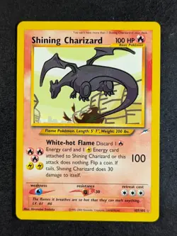 2002 Pokemon Neo Destiny Unlimited SHINING CHARIZARD Holo Secret Rare 107/105 - Image 1