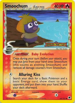 Smoochum 64/101 Common Dragon Frontiers Pokemon Reverse Holo Lightly Played - Image 1