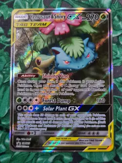 Venusaur & Snivy GX SM229 Ultra Rare Sun & Moon Promo Tag Team Pokemon TCG - Image 1