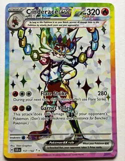 Cinderace ex 157/142 Sv07 Stellar Crown Ultra Rare Near Mint - Image 1