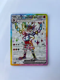 Pokemon TCG Cinderace ex Hyper Rare Gold 157/142 Stellar Crown Near Mint Card - Image 1