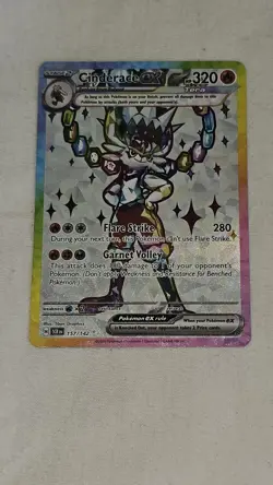 Cinderace EX Stellar Crown Holo Card 157/142 SV07 Mint/Near Mint Condition - Image 1