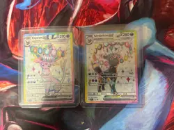 Pokemon TCG Espeon ex #175 Umbreon ex #176 Scarlet Violet Promo Portuguese Holo - Image 1