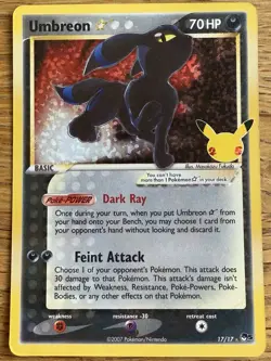 Pokemon TCG Celebrations 17/17 Umbreon Gold Star - Image 1