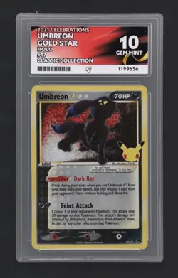 Pokemon TCG - Umbreon - 17/17 - Celebrations - Ace 10 - Perfect Subgrades - Image 1