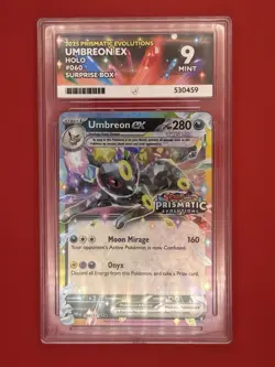 Pokemon TCG Umbreon EX 060/131 Prismatic Evolutions Surprise Box Ace Graded 9 - Image 1
