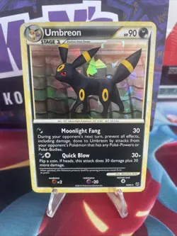Pokemon TCG Umbreon Undaunted 10/90 Holo Exclusive Cracked Ice Holo Rare LP - Image 1