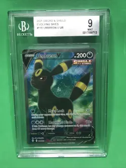 BGS 9 MINT Umbreon V Full Art UR 188/203 Evolving Skies 2021 Pokemon TCG - Image 5