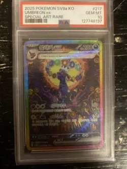 Pokemon TCG Terastal Festival Umbreon EX Holo Card #217/187 PSA 10 SAR Rare - Image 1