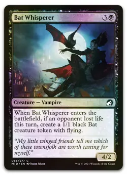Bat Whisperer #86 (Foil) (NM) Midnight Hunt MID Magic MTG - Image 1