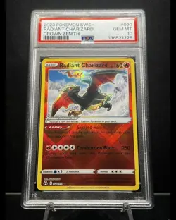 Radiant Charizard 020/159 SWSH: Crown Zenith Holo Pokemon PSA Gem Mint 10 - Image 1