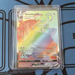 Greedent VMAX Rainbow Secret Rare Holo 272/264 Fusion Strike NM - Pokemon TCG - Image 1